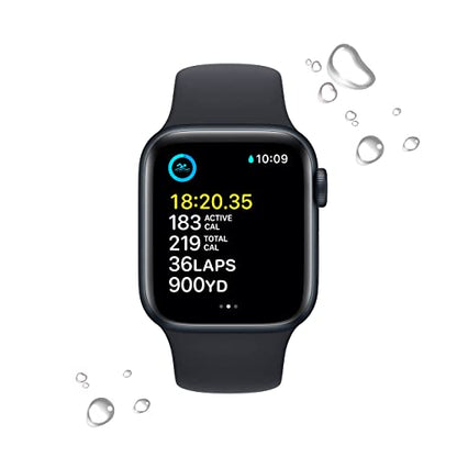 Apple Watch SE (2nd Gen) (GPS, 40mm) - Midnight Aluminum Case with Midnight Sport Band, S/M - MNT73LL/A