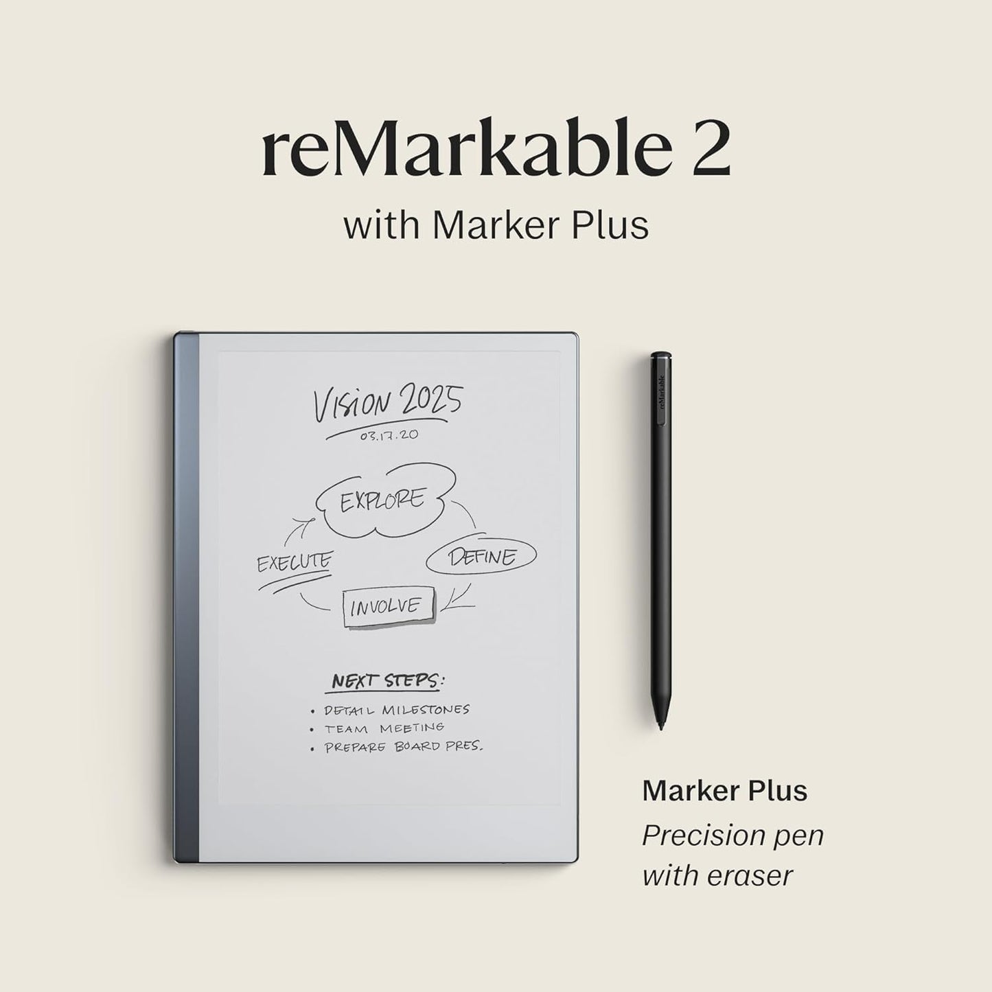 reMarkable 2 - 10.3" Paper Tablet with Black Marker Plus - RM113