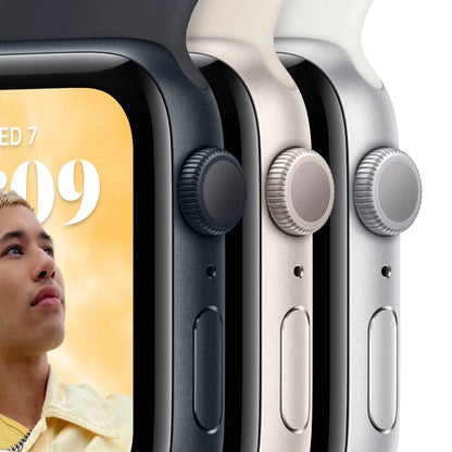 Apple Watch SE (2nd Gen) (GPS, 40mm) - Silver Aluminum Case with White Sport Band, S/M - MNT93LL/A