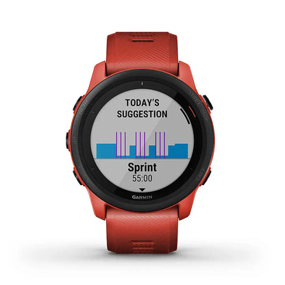 Garmin Forerunner 745 GPS Watch 30mm - Fiber Magma Red w/ Red Silicone Band - 010-02445-02