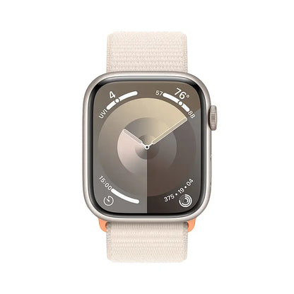 Apple Watch Series 9 (GPS + Cellular) 45mm Aluminum Case w/ Starlight Sport Loop - Adj - Starlight