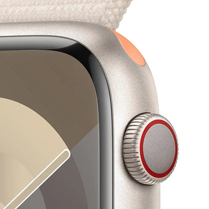 Apple Watch Series 9 (GPS + Cellular) 45mm Aluminum Case w/ Starlight Sport Loop - Adj - Starlight