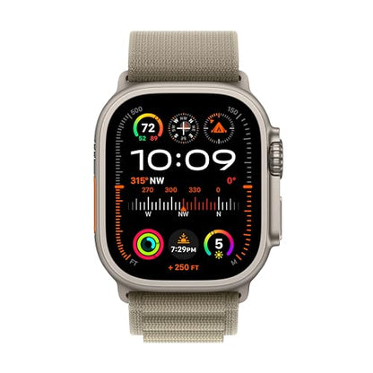 Apple Watch Ultra 2 (GPS + Cellular) 49mm Titanium Case with Olive Alpine Loop with Blood Oxygen - S - MREX3LL/A