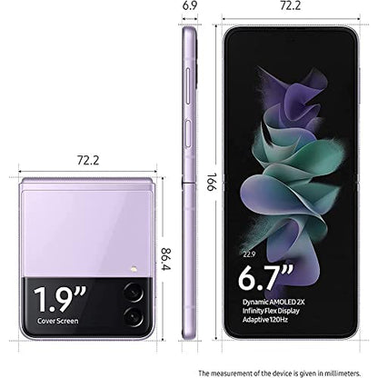 Fully Unlocked Samsung Galaxy Z Flip3 5G (128GB, 8GB) 6.7" , 5G VoLTE, , F711U, Lavender - SM-F711ULVBXAA