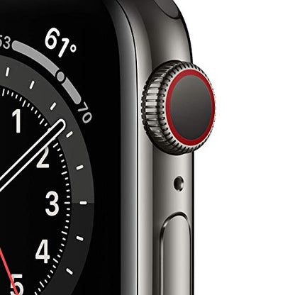 Apple Watch Series 6 40mm GPS+Cellular - Graphite Stainless Steel with Black Sport Band - M02Y3LL/A