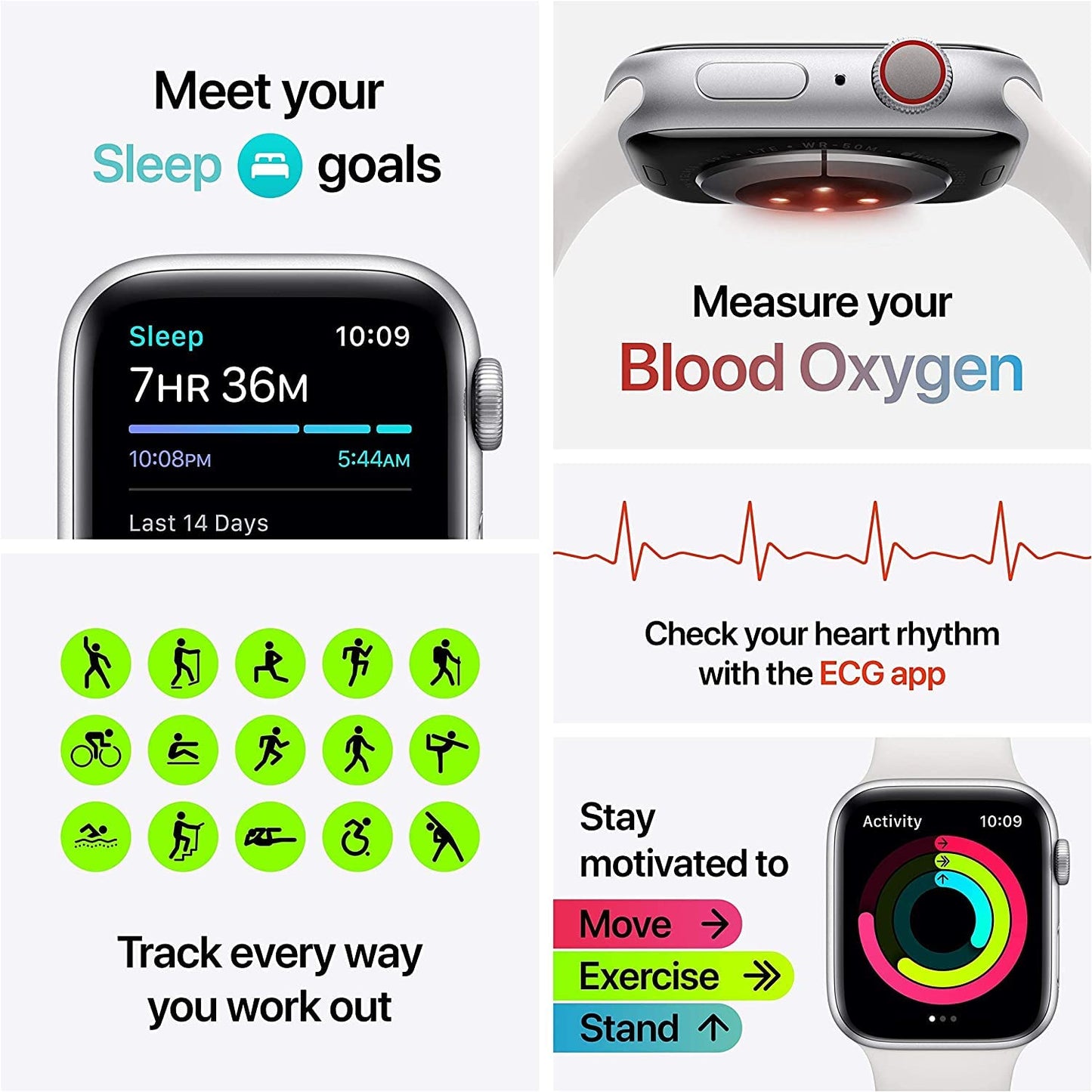 Apple Watch Series 6 (GPS + Cellular, 40mm) - Blue Aluminum Case with Deep Navy Sport Band - M02R3LL/A