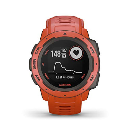 Garmin - Instinct 45mm Standard Edition Smartwatch Fiber-Reinforced Polymer - Flame Red -  010-02064-02