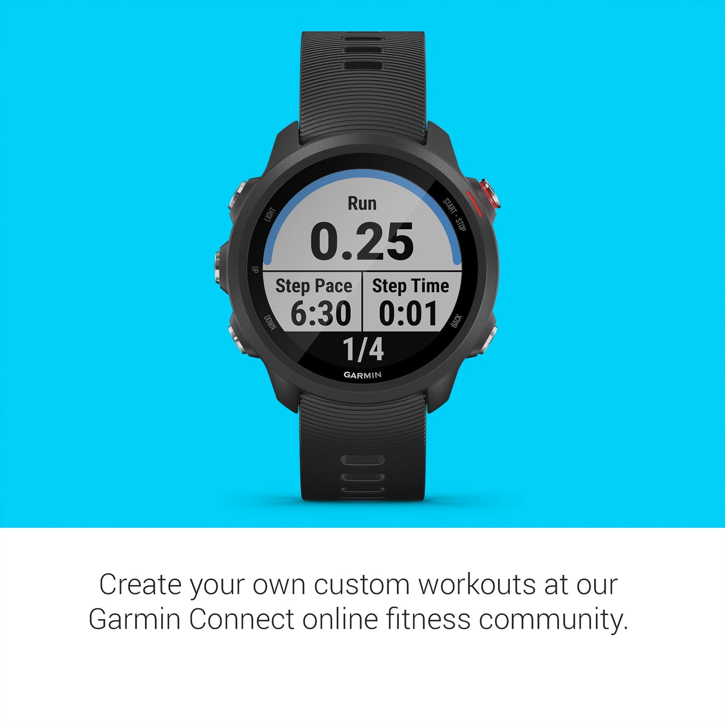 Garmin Forerunner 245 Music GPS Smartwatch - 42mm - Fiber-Reinforced Polymer - Black - 010-02120-20