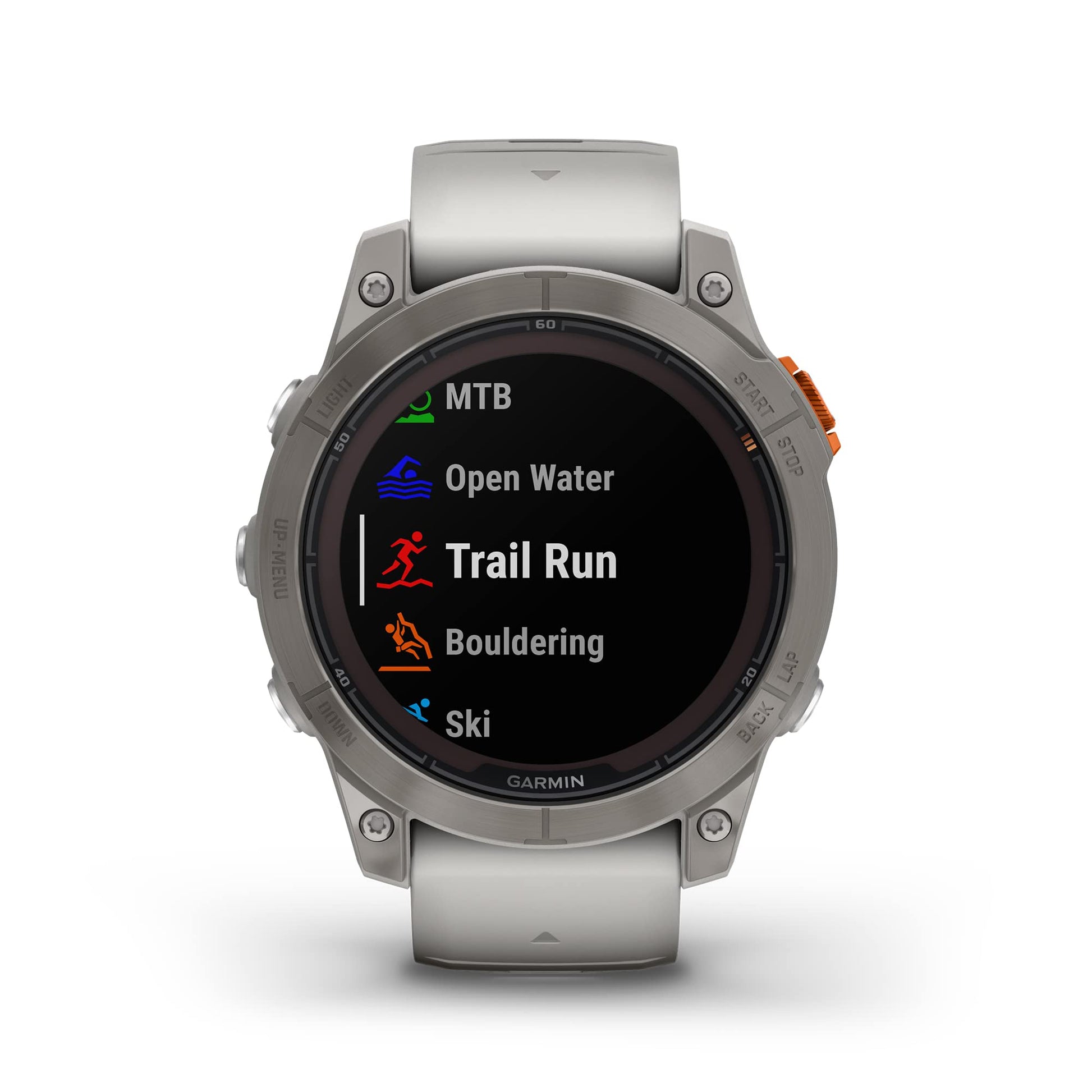 Garmin - fenix 7 Pro Sapphire Solar GPS Smartwatch 47 mm Fiber-reinforced polymer - Fog Gray/Ember Orange/Titanium - 010-02777-20