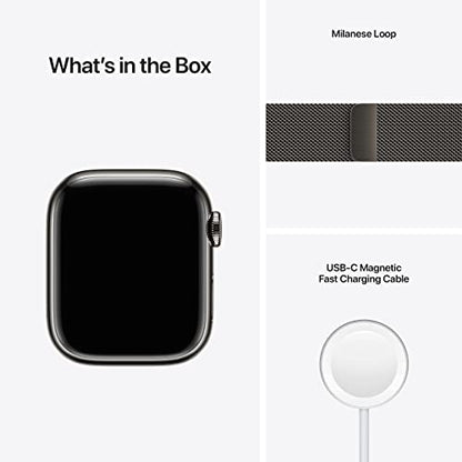Apple Watch Series 7 41MM GPS+CEL Graphite Stainless Steel W/ Graph Mil Loop - MKHK3LL/A