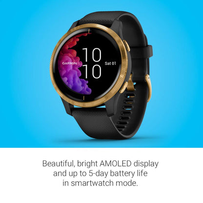 Garmin -Venu Smartwatch 43mm Fiber-Reinforced Polymer-Black - 010-02173-31