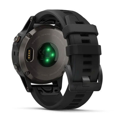 Garmin fenix 5 Plus, Carbon Gray DLC Titanium with Black Silicone Band - 010-01988-20