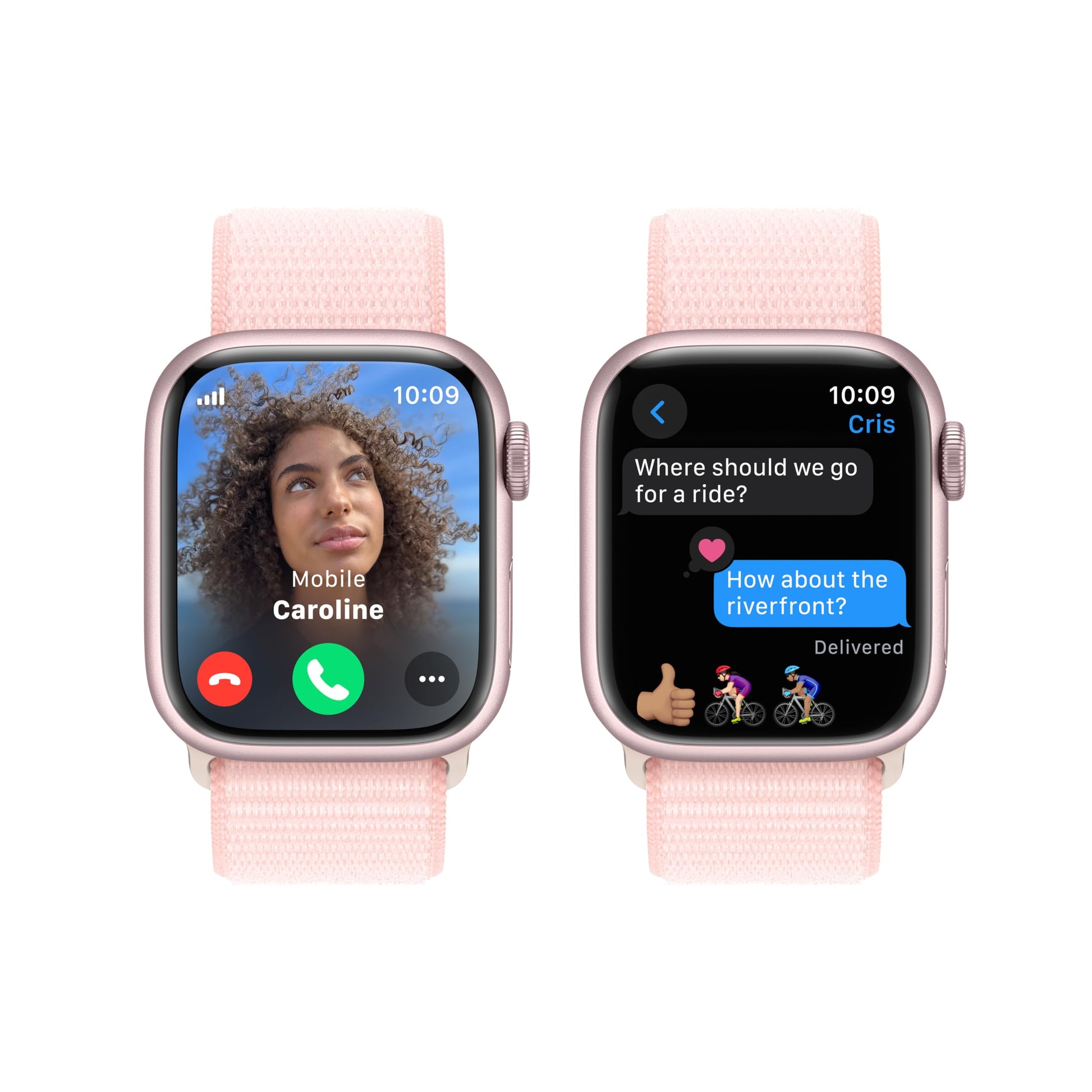 Apple Watch Series 9 GPS Cellular 41mm Smartwatch with Pink Aluminum Case, Sport Loop - MRJ13LL/A