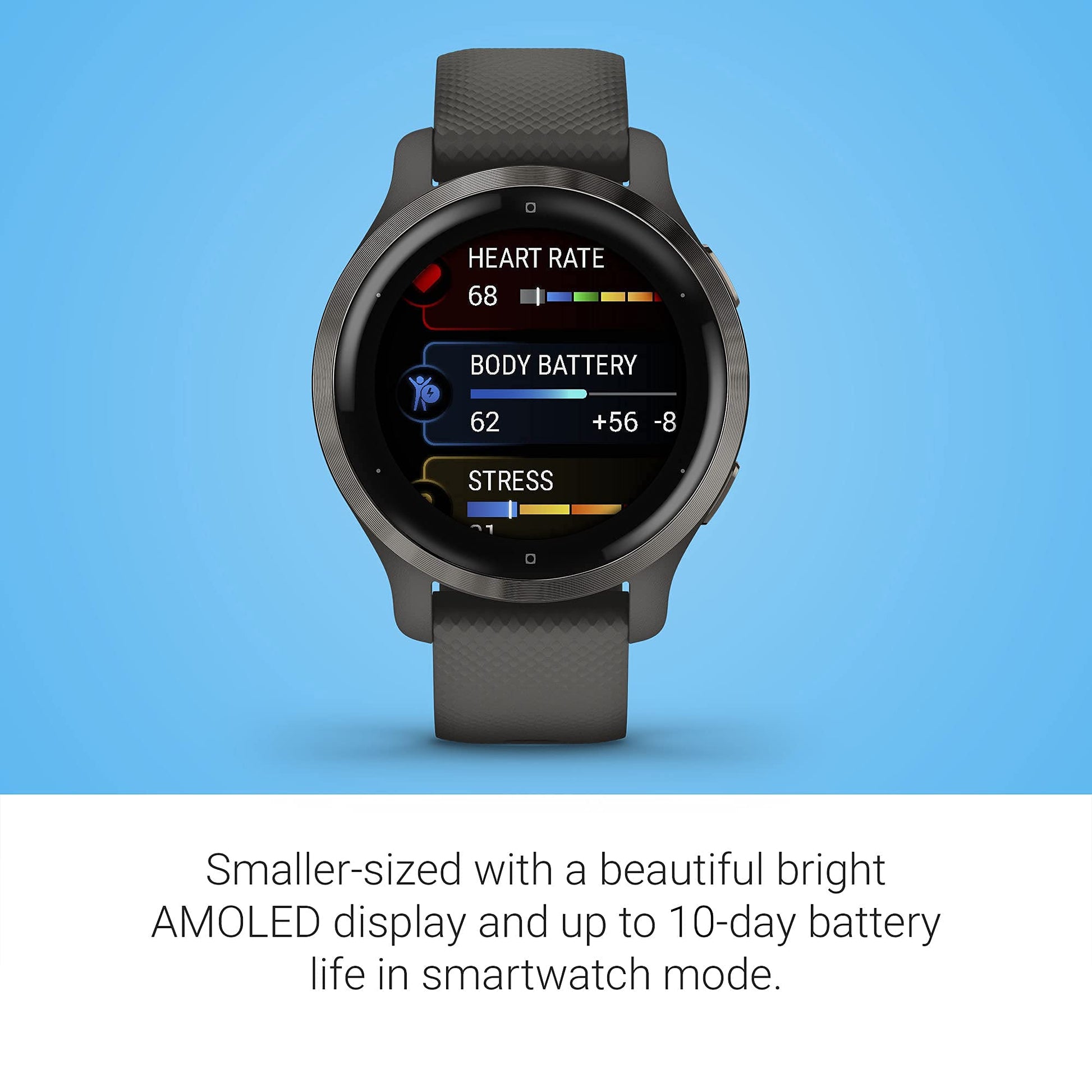 Garmin Venu 2S GPS Smartwatch 28mm Fiber-Reinforced Polymer - 010-02429-00