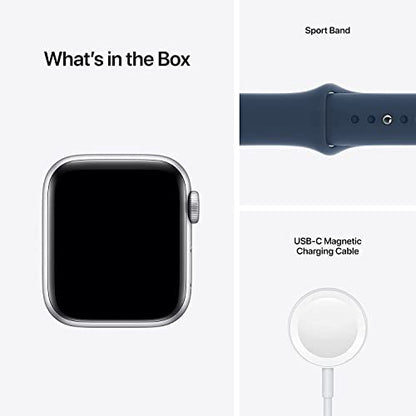Apple Watch SE (GPS) 40mm Silver Aluminum Case with Abyss Blue Sport Band - MKNY3LL/A