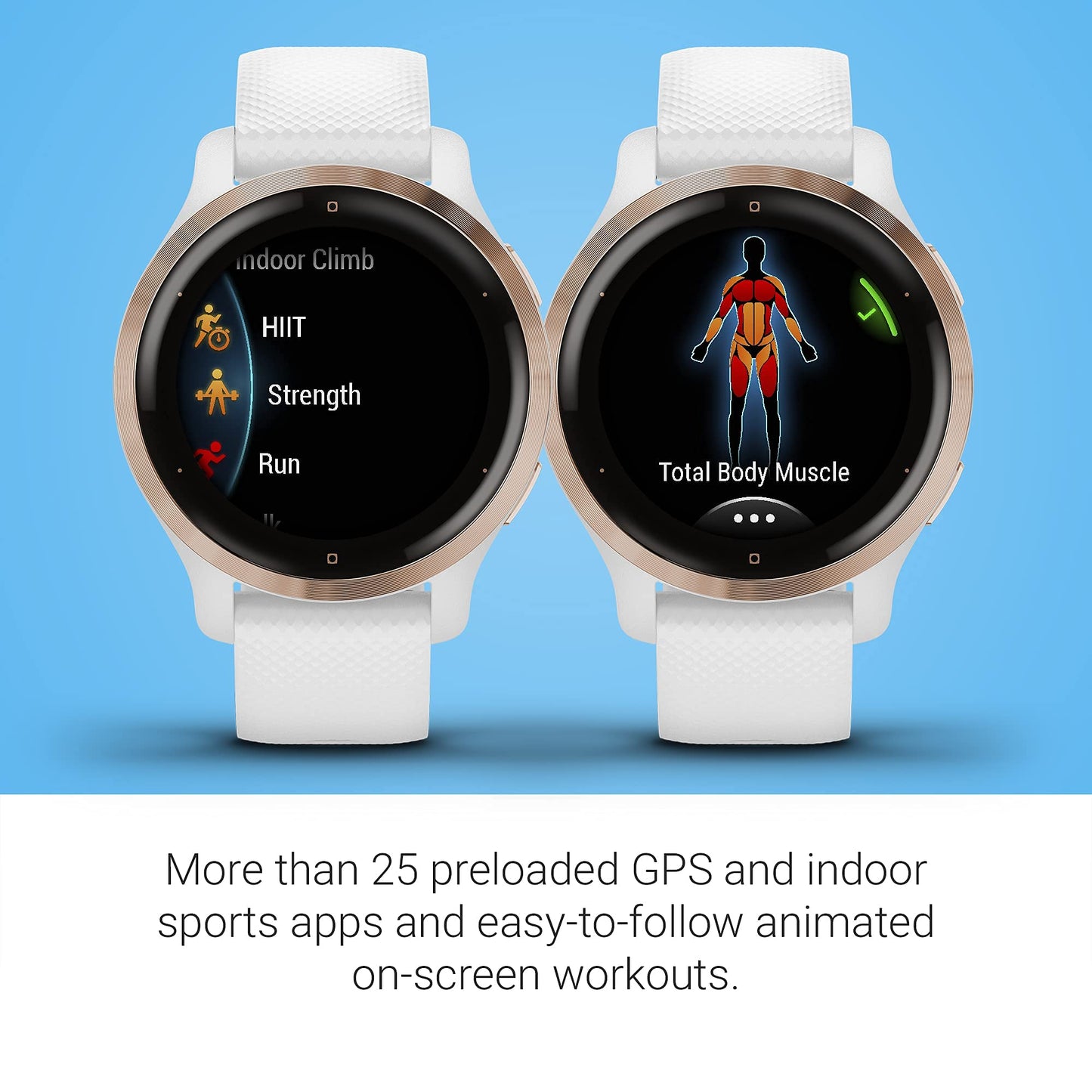 Garmin - Venu 2S GPS Smartwatch 28mm  Polymer Rose Gold Bezel with White Case - 010-02429-03