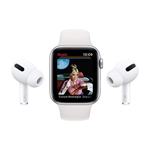 Apple Watch SE (GPS) 44mm Silver Aluminum Case with White Sport Band - MYDQ2LL/A