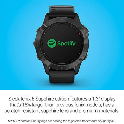 Garmin - fenix 6 Sapphire Smartwatch 47mm Fiber-Reinforced Polymer Carbon Gray - 010-02158-10