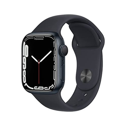 Apple Watch Series 7 (GPS, 41mm) Midnight Aluminum Case with Midnight Sport Band, Regular - MKMX3LL/A
