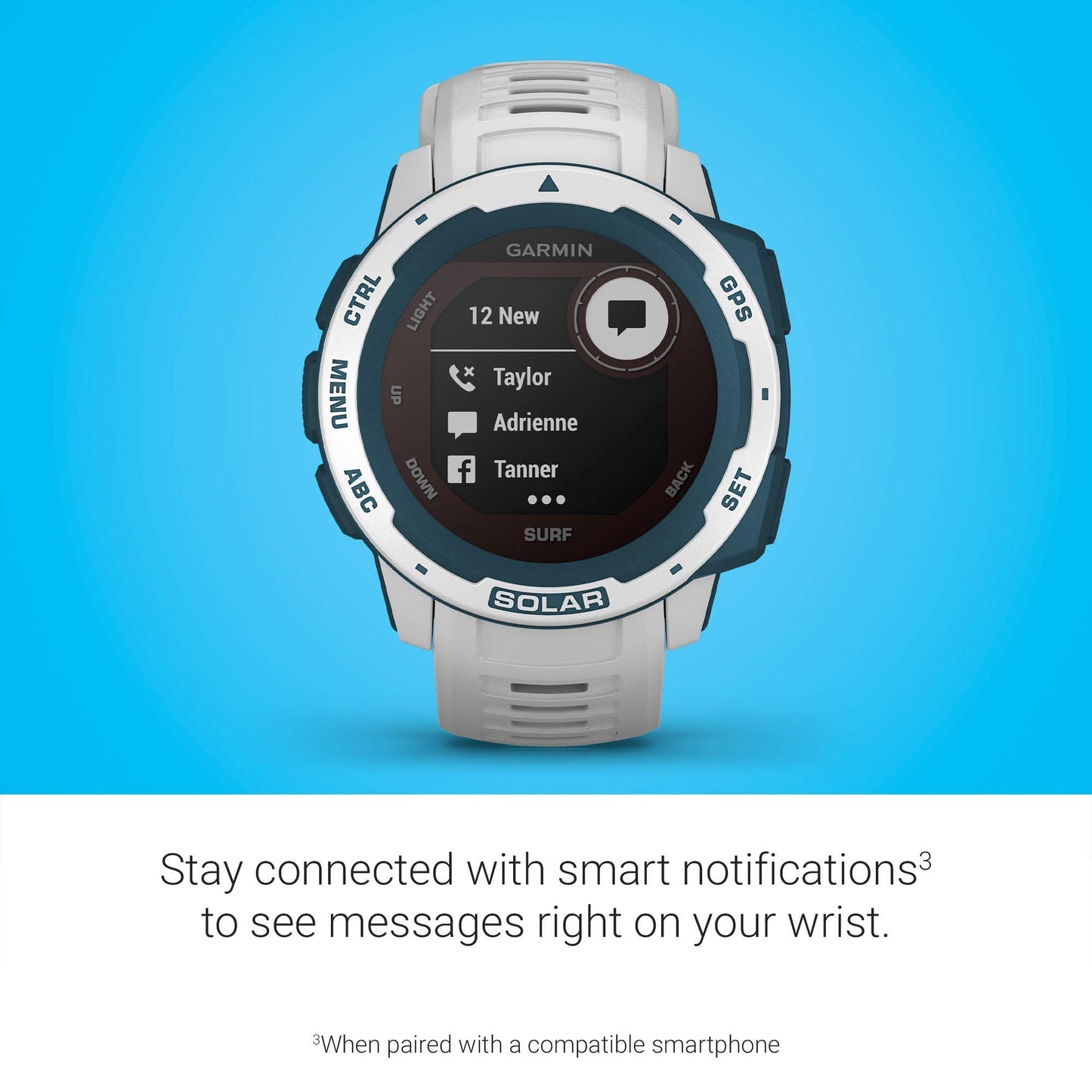 Garmin Instinct Solar Surf Edition GPS Smartwatch (Cloudbreak) - 010-02293-18