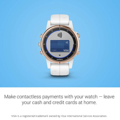 Garmin - f?nix 5S Plus Sapphire - Carrara White/Rose Gold - 010-01987-06