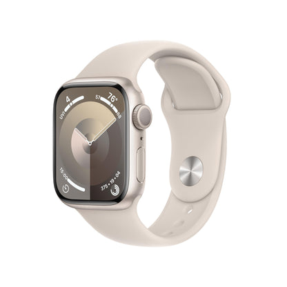Apple Watch Series 9 (GPS) 41mm Aluminum Case with Starlight Sport- M/L - Starlight - MR8U3LL/A