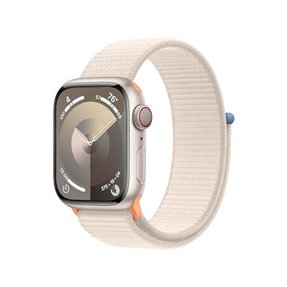 Apple Watch Series 9 (GPS + Cellular) 41mm Aluminum Case with Starlight Sport Loop - Adj - Starlight - MRHQ3LL/A