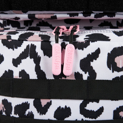45L Backpack Leopard Pink Zip