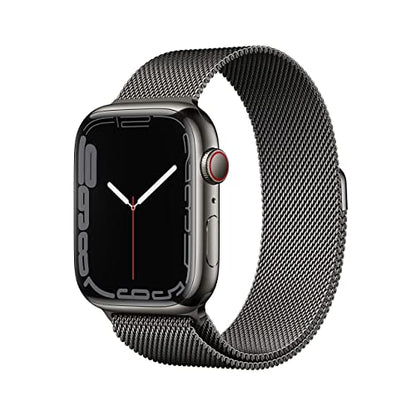 Apple Watch Series 7 LTE 45mm Graphite Stainless Steel w/Graphite Milanese Loop - MKJJ3LL/A