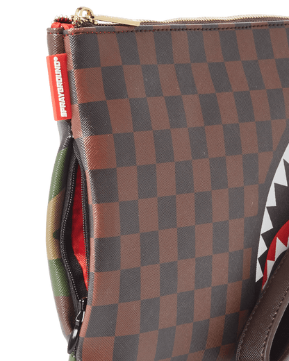 CHECKS IN CAMOFLAUGE CROSSOVER CLUTCH
