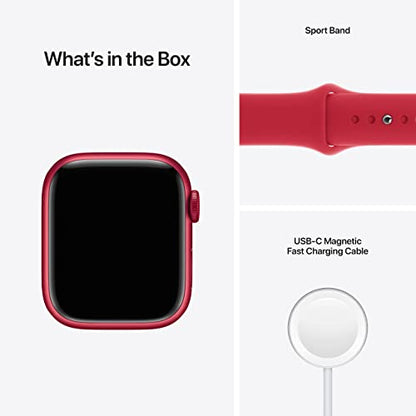 Apple Watch Series 7 (GPS) 41mm RED Aluminum Case/RED Sport band - MKHD3LL/A