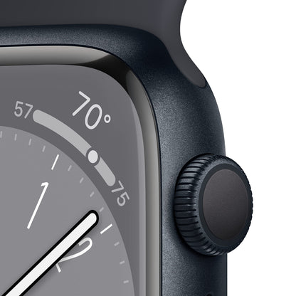 Apple Watch Series 8 - GPS 45mm - Midnight Aluminum Case w Midnight Sport Band - S/M - MNUJ3LL/A