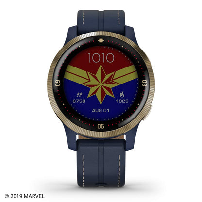 Garmin - Legacy Hero Series Captain Marvel Smartwatch 40mm Fiber - Danvers Blue - 010-02172-41