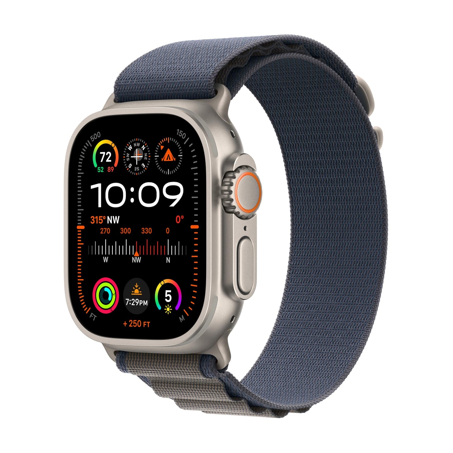 Apple Watch Ultra 2 [GPS + Cellular 49mm] Smartwatch with Rugged Titanium Case & Blue Alpine Loop Small - MREK3LL/A