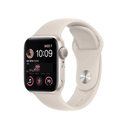 Apple Watch SE 2nd Gen GPS, 40mm Starlight Aluminum Case with Sport Band, M/L - MRG03LL/A