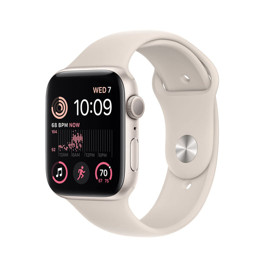 Apple Watch SE 2nd Generation (GPS) ? 44mm ? Starlight Aluminum Case with Starlight Sport Band ? M/L ? MRE53LL/A