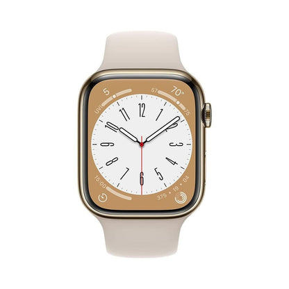 Apple Watch Series 8 GPS+Cel 41MM Gold Stain Steel Starlight SP Band - MNVF3LL/A