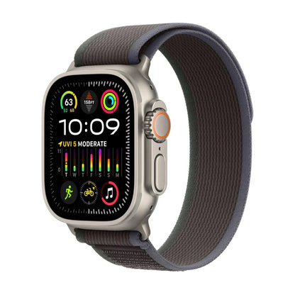 Apple Watch Ultra 2 (GPS + Cellular) 49mm Titanium Case with Blue/Black Trail Loop (Small/Medium) - MRF53LW/A
