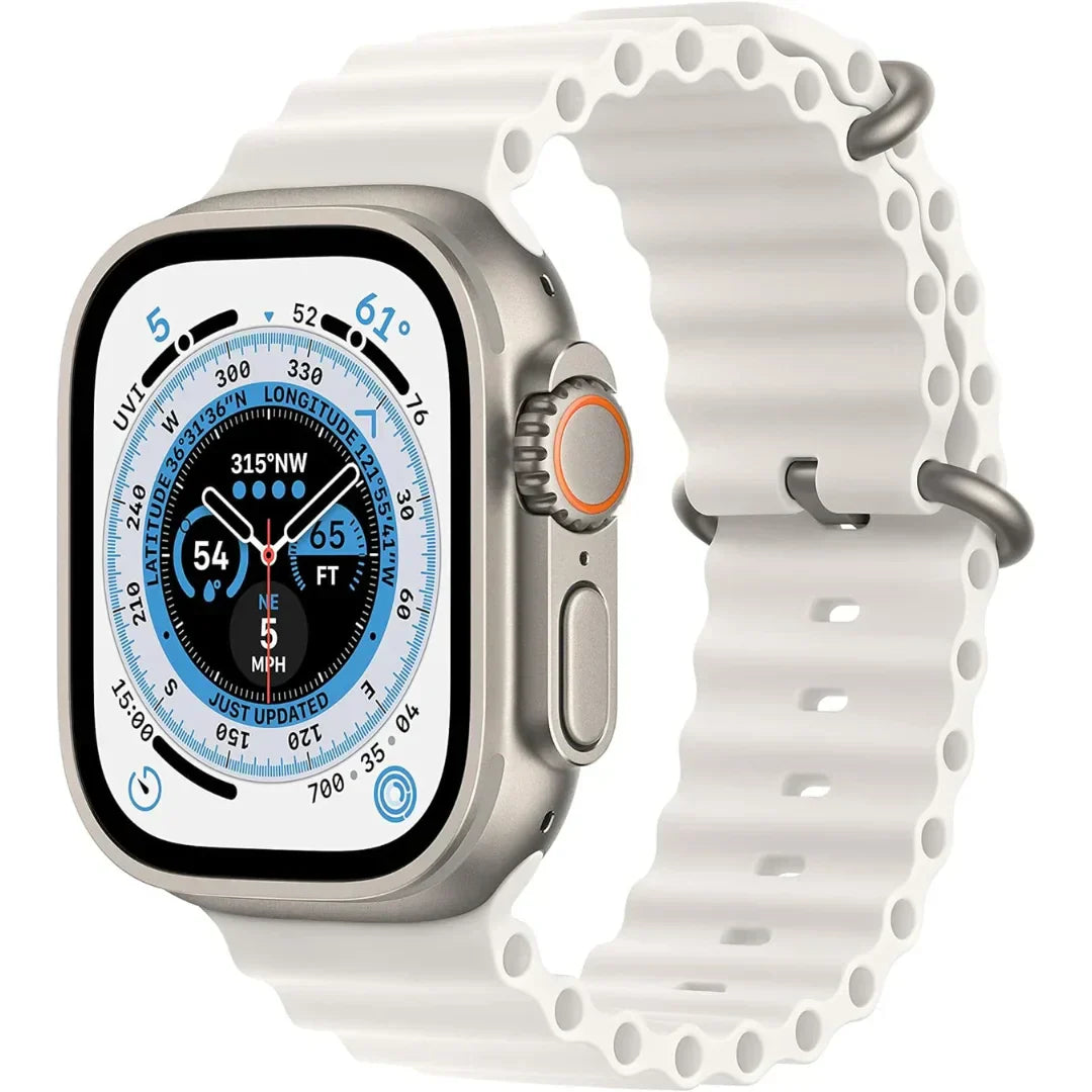 Apple Watch Ultra (GPS + Cellular) 49mm Titanium Case with White Ocean Band ? MNH83LL/A