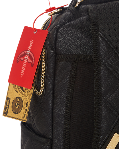 NOIR QUILT GOLD CHAIN SHARK BACKPACK (DLXV)