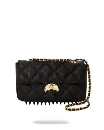 NOIR QUILT GOLD CHAIN SHARK HANDBAG