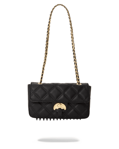 NOIR QUILT GOLD CHAIN SHARK HANDBAG