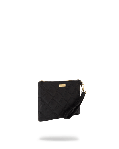 NOIR QUILT GOLD CHAIN SHARK CROSSOVER CLUTCH