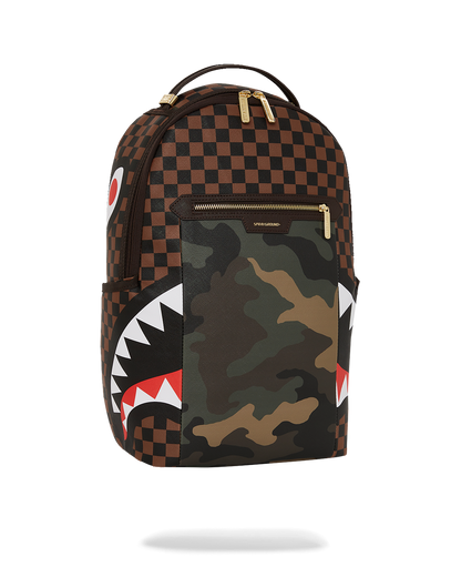 EXTERIOR GOLD ZIP POCKET SHARKS IN PARIS BACKPACK (DLXV)