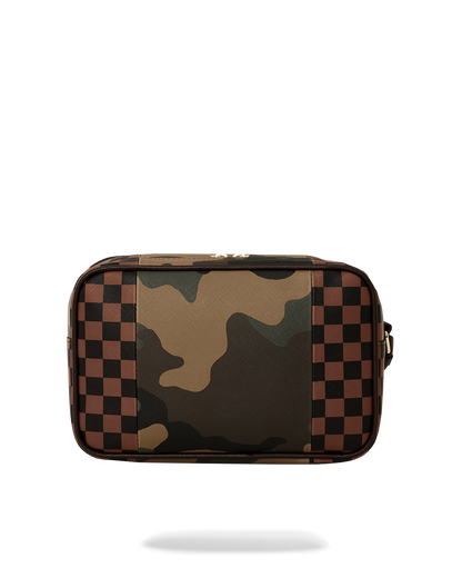 EXTERIOR GOLD ZIP POCKET SHARKS IN PARIS TOILETRY BRICKSIDE BAG