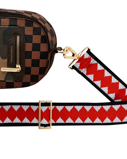EXTERIOR GOLD ZIP POCKET SHARKS IN PARIS BACKPACK SLING