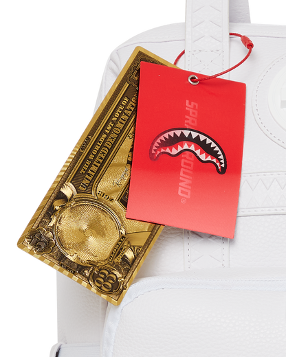 HEAVY METAL SHARK WHITE OUT BIZ TOP OPENER BACKPACK