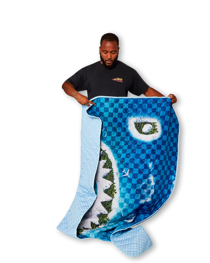 SHARK ISLAND PACKABLE BEACH MAT BLANKET WATER RESISTANT CONVERTIBLE TOTE