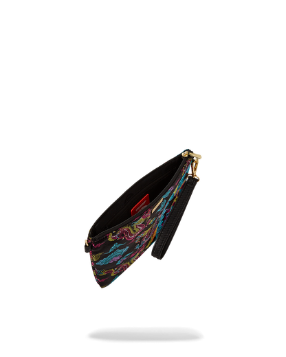 EMBROIDERED DRAGONS CROSSOVER CLUTCH
