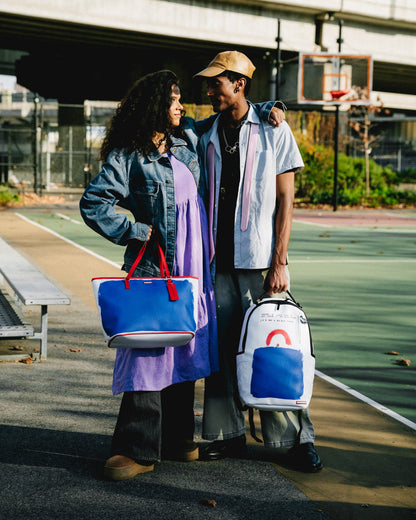 KEITH HARING BIG BLUE PURSE ART BACKPACK